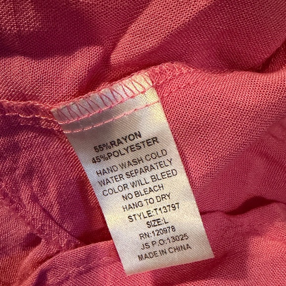 ⭐️3/$12⭐️Pink Ruffle Top with ties - Picture 4 of 5